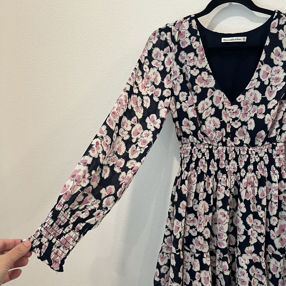 Abercrombie Fitch Babydoll Mini Dress Floral Chiffon XS Party Summer Date Night - Picture 4 of 9